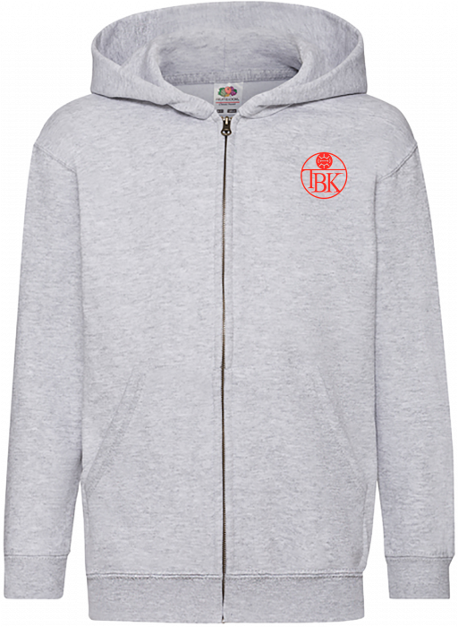 Fruit of the loom - Tølløse Boldklub Classic Hoodie W. Zip Kids - Heather Grey